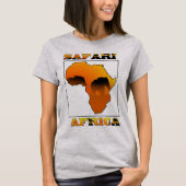 象が付いているアフリカの地図のサファリのTシャツ Tシャツ (正面)