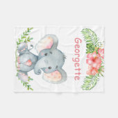 象が付いているパーソナライズな子供のフリースブランケット フリースブランケット (正面(横))