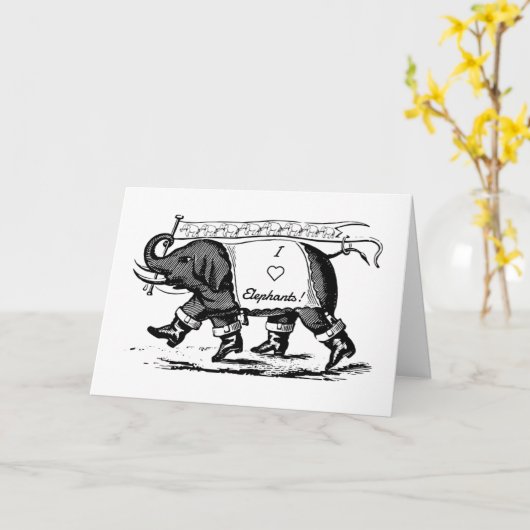 象が大好き カード (黄色い花)