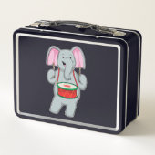 象が太鼓で音楽に メタルランチボックス (裏面)