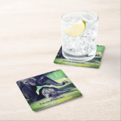 象が川で泳いでいる スクエアペーパーコースター (インサイチュ)