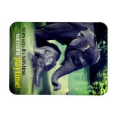 象が川で泳いでいる マグネット (横)