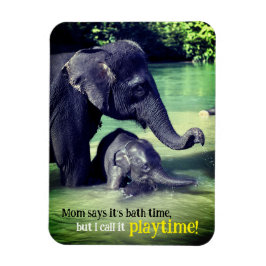 象が川で泳いでいる マグネット