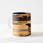 象が川に沈む夕日 ツートーンマグカップ (正面左)
