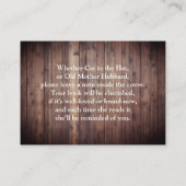 象が本を持って素朴来る赤ちゃんシャワーインサート エンクロージャーカード (裏面)