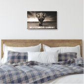 象が私のお気に入りの動物だ！ キャンバスプリント (インサイチュ (寝室))