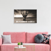 象が私のお気に入りの動物だ！ キャンバスプリント (インサイチュ (リビング))