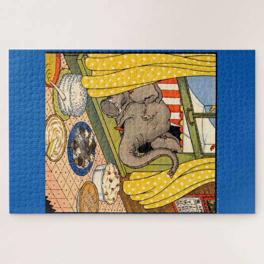 象が窓から頭を突き出した ジグソーパズル (横)