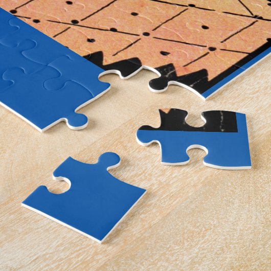 象が窓から頭を突き出した ジグソーパズル (側面)