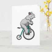 象が自転車でサーカスに カード (黄色い花)