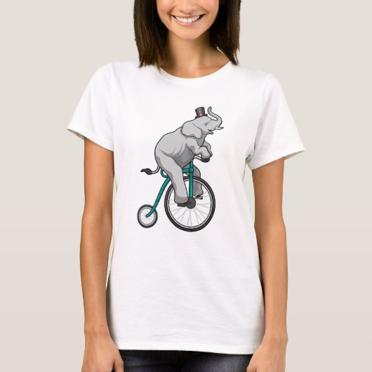 象が自転車でサーカスに Tシャツ (正面)