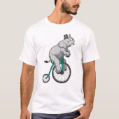 象が自転車でサーカスに Tシャツ (正面)