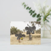 象が自転車に乗る ポストカード (スタンド正面)