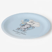 象さんのホットエアバルーン ベイビーボーイ シャワー ペーパープレート (アングル)