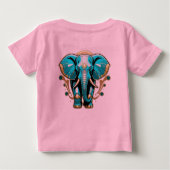 象として賢い ベビーTシャツ (裏面)