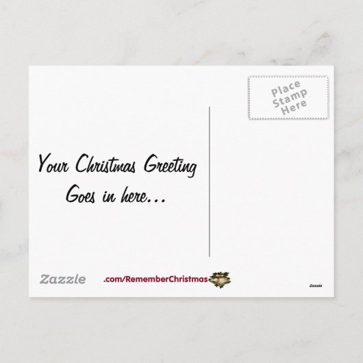 象とのクリスマスの挨拶はベビーを望みます シーズンポストカード (裏面)