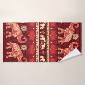 象とのシームレスな模様  バスタオル (バスタオル)