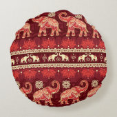 象とのシームレスな模様  ラウンドクッション (裏面)