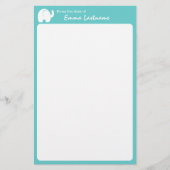 象とアクアパーソナライズされた 便箋 (正面)