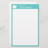 象とアクアパーソナライズされた 便箋 (正面/裏面)