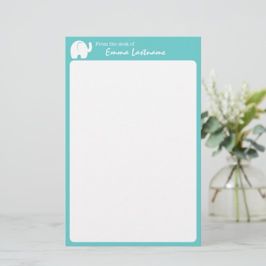 象とアクアパーソナライズされた 便箋 (スタンド正面)