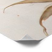 象とエレガントフローラの水彩画 ポスター (角)