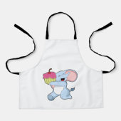 象とケーキ エプロン (正面)