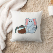 象とコーヒーポット クッション (ブランケット)