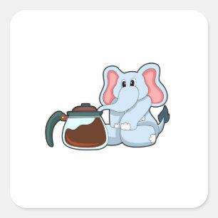 象とコーヒーポット スクエアシール