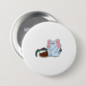 象とコーヒーポット 缶バッジ (正面&裏面)