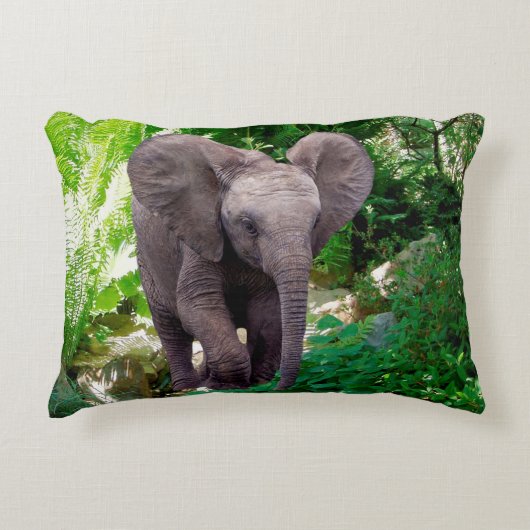 象とジャングル アクセントクッション (正面)