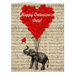 象とハート型の風船