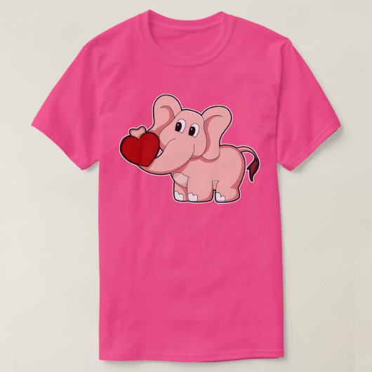 象とハート Tシャツ (デザイン正面)