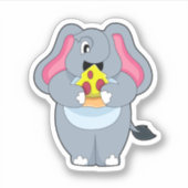 象とピザ シール (正面)