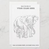 象とベビー固定 便箋 (正面/裏面)