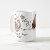 象とベビー、母の日の初めての一緒 コーヒーマグカップ (正面左)