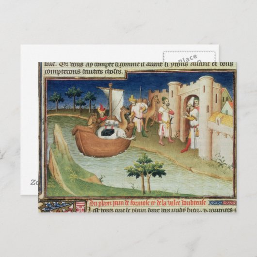 象とラクダが到着したマルコポーロ ポストカード (正面/裏面)