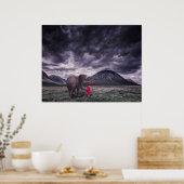 象と少年のブッダ超現実的なファンタジーアートポスター ポスター (キッチン)