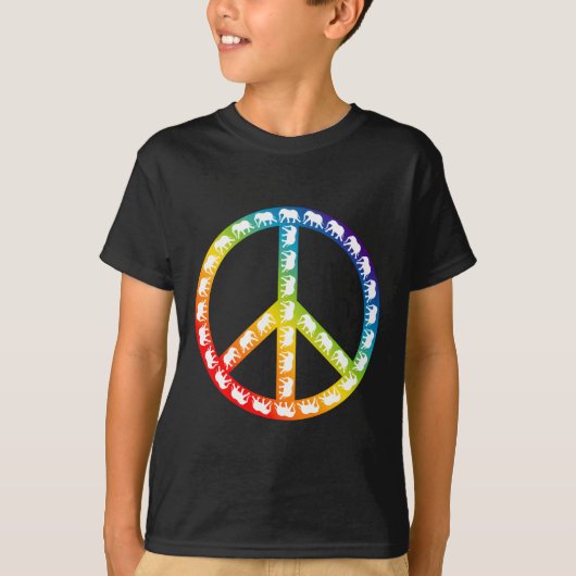 象と平和のシンボル Tシャツ (正面)
