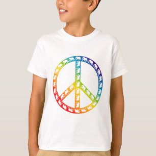 象と平和のシンボル Tシャツ