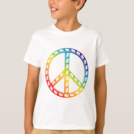 象と平和のシンボル Tシャツ (正面)
