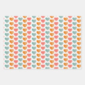 象と愛のハートパターン ラッピングペーパーシート (正面2)