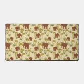 象と手のひらが迷彩を放つ デスクマット (正面)