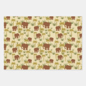 象と手のひらが迷彩を放つ ラッピングペーパーシート (正面)