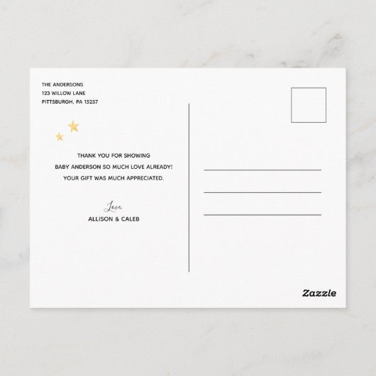 象と星の赤ちゃんシャワーbyメールありがとう ポストカード (裏面)