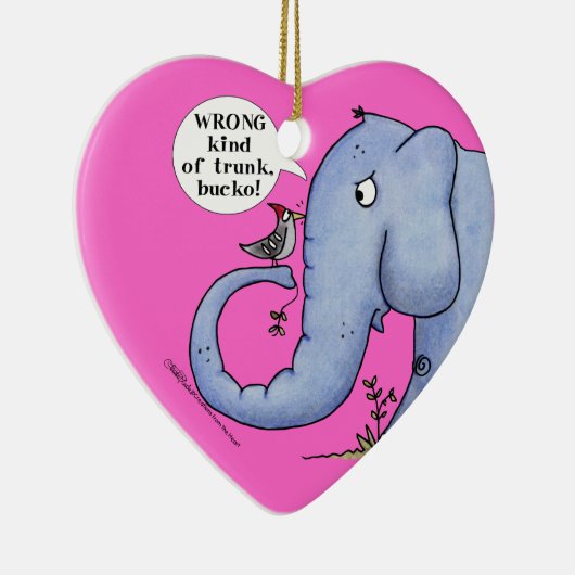 象と木のペッカーの誤解 セラミックオーナメント (右)