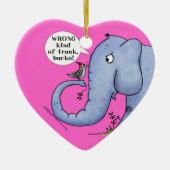 象と木のペッカーの誤解 セラミックオーナメント (正面)