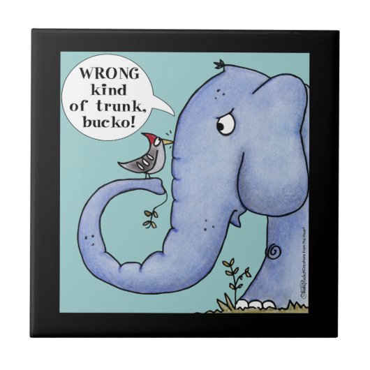 象と木のペッカーの誤解 タイル (正面)