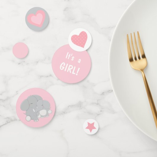 象と母の女の子の赤ちゃんシャワー コンフェッティ (グループ)