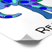 象と水玉模様パーティーポスター ポスター (角)